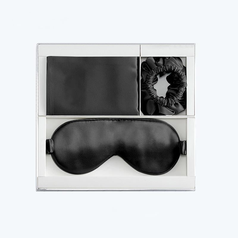 Three-piece set of silk pillowcase wholesale Cross-border new product 100 mulberry silk silk eye mask hair band holiday gift