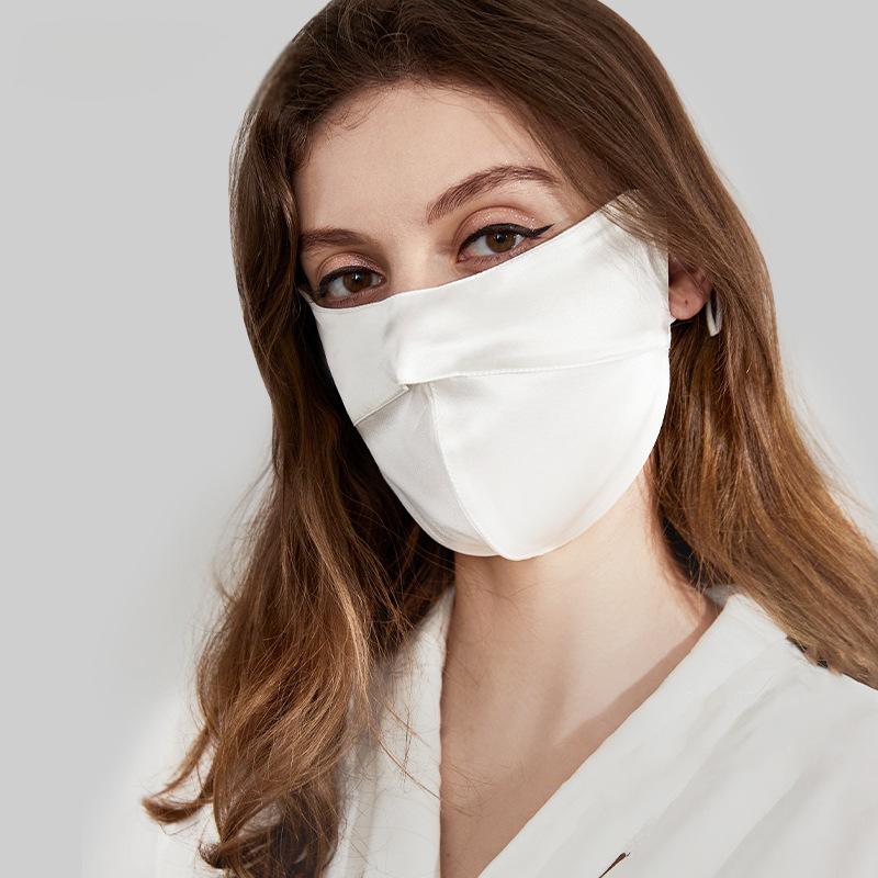 Double-sided silk sunscreen mask 100% mulberry silk women's eye protection mask driving protective face mask