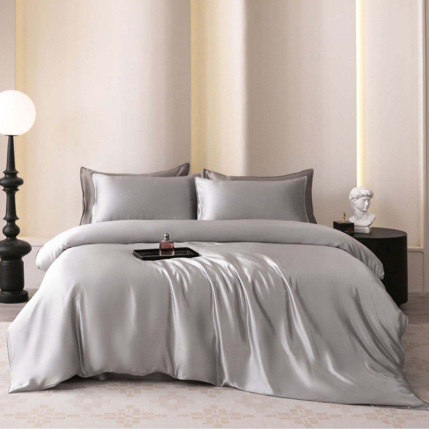 22 momme silk four-piece set mulberry silk light luxury solid color bed sheet quilt cover bedding set