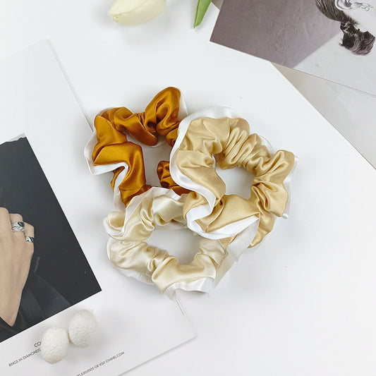 Silk hair band contrast color 19 momme 100% heavy mulberry silk hair accessories head flower
