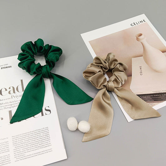 19 Mommy silk bow hair ring fashionable temperament ponytail hair accessories headband mulberry silk does not hurt the hair