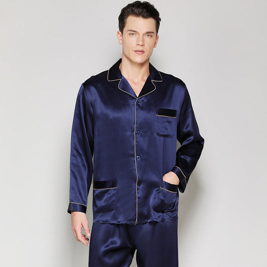 22 Momme heavyweight men's silk pajamas 100% mulberry silk silk home wear suit