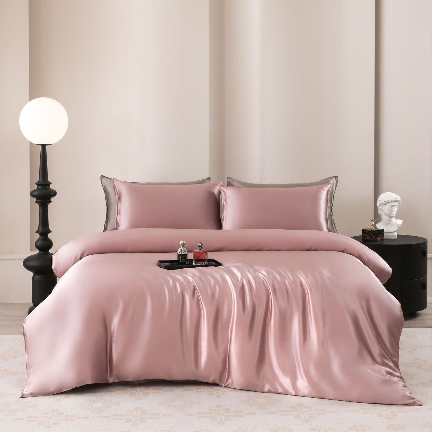 22 momme silk four-piece set mulberry silk light luxury solid color bed sheet quilt cover bedding set