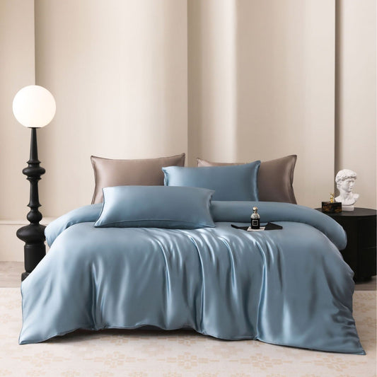 22 momme silk four-piece set mulberry silk light luxury solid color bed sheet quilt cover bedding set