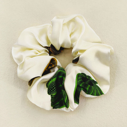 Big pumpkin print l same style 19 momme silk large intestine hair ring 5cm new Korean version of high-end headband hair accessories