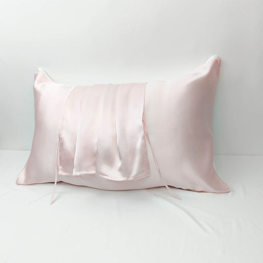 19 Mommy heavy silk pillowcase solid color mulberry silk travel tourism hotel high-end pillow leather pressure line binding